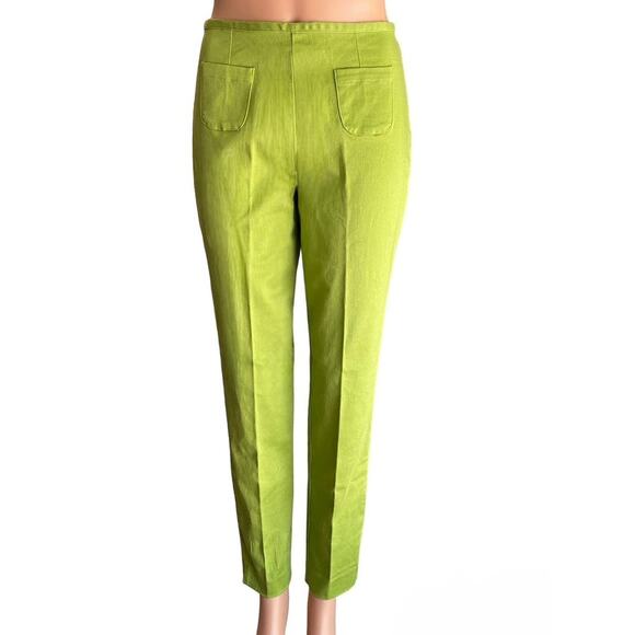 NWT ~ Lime Green Skinny Cotton Pants by Campagnie International Express~ 9 / 10 - Picture 1 of 5